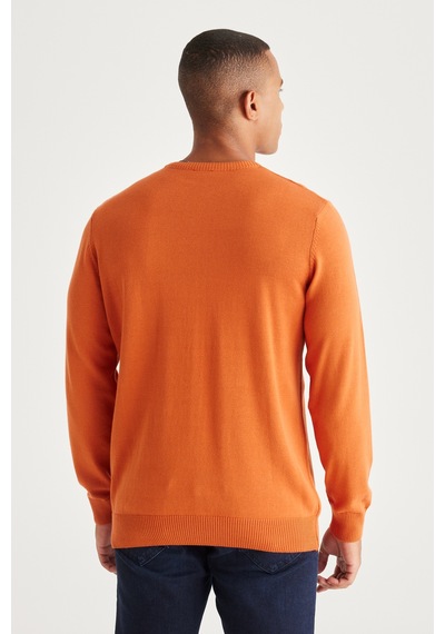 AC&Co / Altınyıldız Classics Erkek Kiremit Standart Fit Normal Kesim Bisiklet Yaka Pamuklu Triko Kazak 001 AC&Co / Altınyıldız Classics Erkek Kiremit Standart Fit Normal Kesim Bisiklet Yaka Pamuklu Triko Kazak 001