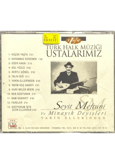 Plak Değildir Cd Dir Cd Türk Halk Müziği Ustalarımız Seyit Meft