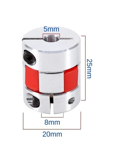 5x5mm Esnek Şaft Kaplini 3d Printer Yazıcı D20l25