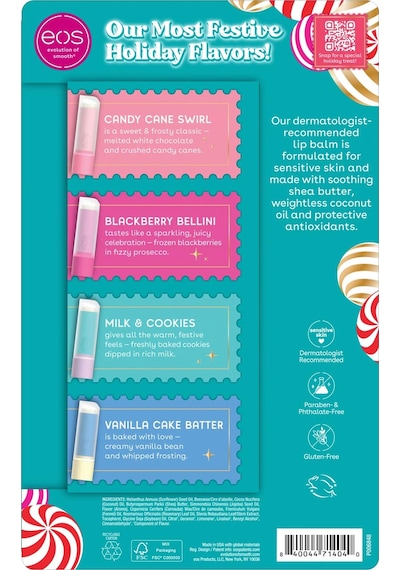 Eos Lip Balm Holiday Collection Dudak Balsamı Çeşit Paketi 8 Adet