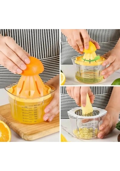 Aee 4 Parça Rendeli Ölçekli Limon Portakal Narenciye Sıkacağı Hazneli Rende Diğer
