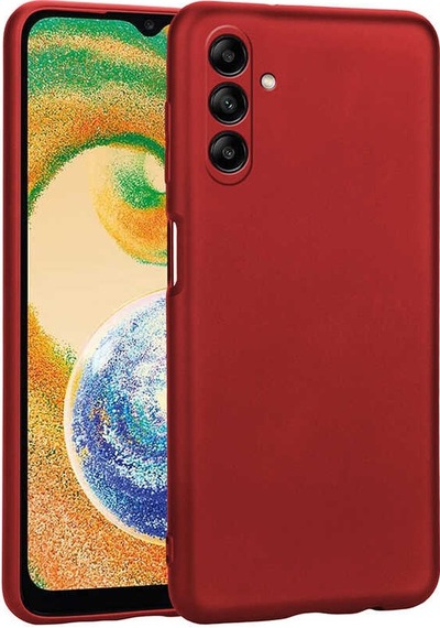 Noktaks - Galaxy Uyumlu A04s Uyumlu - Kılıf Mat Soft Premier Silikon Kapak - Kırmızı - T24380 Kirmizi