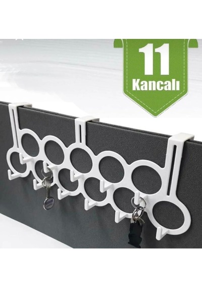 1 Adet Plastik Çok Amaçlı Dolap Kapı Arkası Askılık Gri Diğer