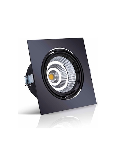 Kare Sıva Altı 40w Osram Led Siyah Spot Armatür Beyaz Işık