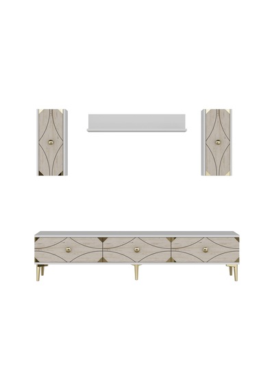 Tvr1897btg - Alfa Tvr180 Tv Ünitesi Takım , Tv Sehpası Beyaz - Traverten - Gold 180cm Tvr1897btg - Alfa Tvr180 Tv Ünitesi Takım , Tv Sehpası Beyaz - Traverten - Gold 180cm