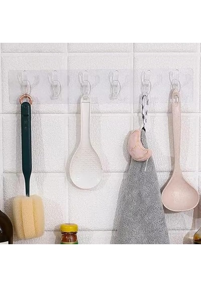 Adet Şeffaf Duvar Askısı 5 Li Iz Bırakmayan Güçlü Yapışkanlı Askı Kapı Arkası Banyo Mutfak Düzenleyici Kan Çok Renkli
