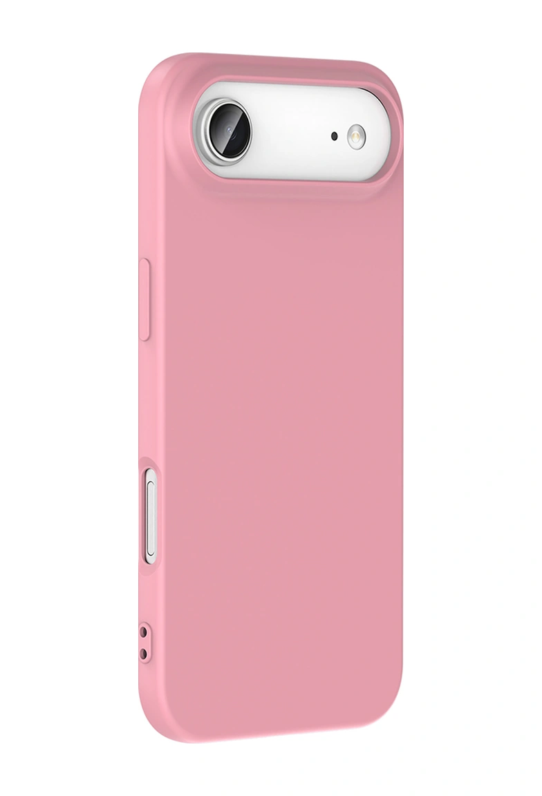 Apple Uyumlu iPhone 17 Air Kılıf Lansman İçi Kadife Kamera Korumalı Mara Silikon Kılıf - Pembe Pembe