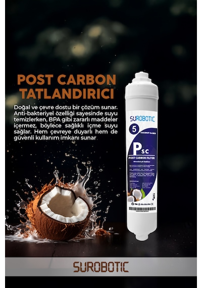 Su Arıtma Uyumlu Tatlandırıcı Coconut Bazlı Post Carbon Filtre