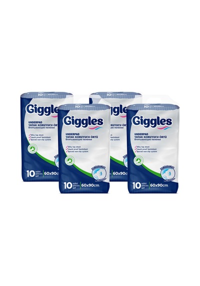 Giggles 60 x 90 Yatak Koruyucu Örtü 10'lu 4 Paket 40 Adet