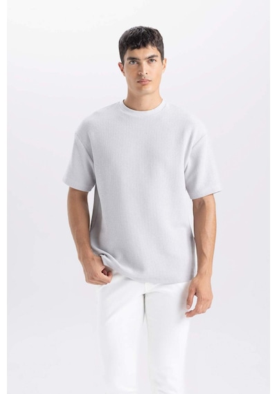 DeFacto Boxy Fit Bisiklet Yaka Kısa Kollu Basic Düz Tişört C8724AX24AUGR184