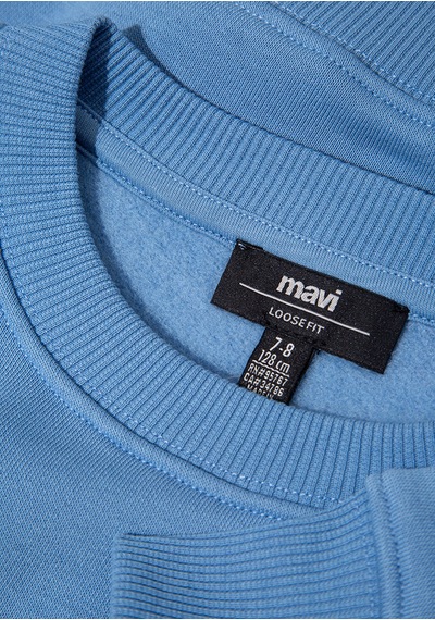 Mavi - Adventure Awaits Baskılı Mavi Sweatshirt 6s10146-70724