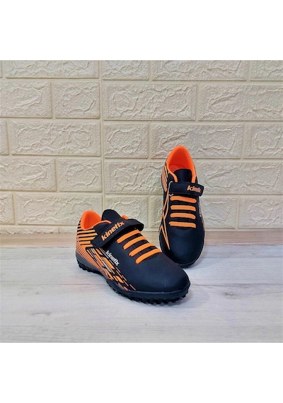 Kinetix Bruno Tf Siyah Turuncu Cırtlı Çocuk Futbol Halısaha Spor Ayakkabı 001