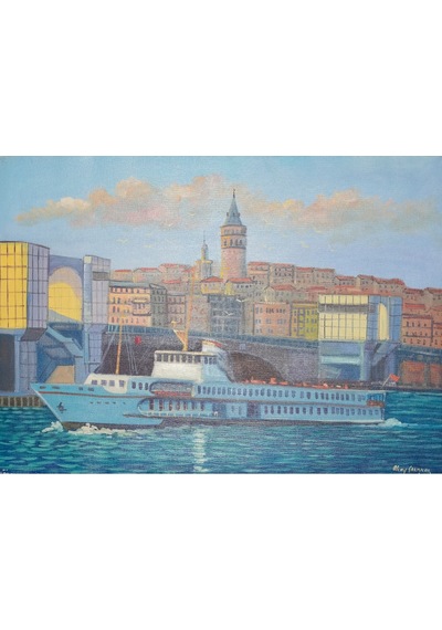 Galata'nın Gölgesinde Boğaz Vapuru 50 x 70 CM