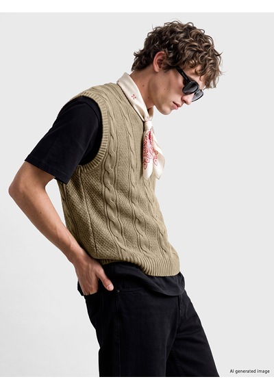 LC Waikiki Lc Waıkıkı Beyaz Loose Fit V Yaka Erkek Triko Süveter