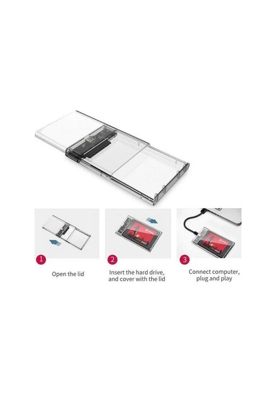2.5 Sata Type C Usb 3.1 Usb 3.0 Şeffaf Harici Ssd Hdd Hard Disk Kutusu