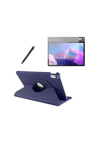 Lenovo Tab P11 2.nesil 11.5 İnç Tb-350fu Dönebilen Standlı Tablet Kılıfı + Ekran Koruyucu + Kalem Kapaklı Kılıf