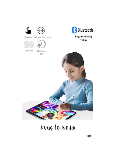Apple Uyumlu iPad  10,9 10.nesil Avuç Içi Reddetmeli Dokunmatik Fuchsia Özel Çizim Ve Yazı Kalemi