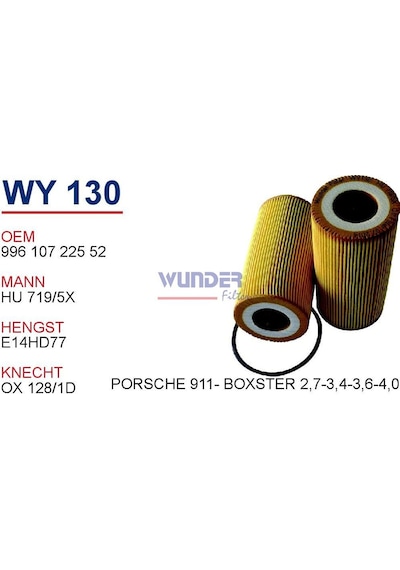 WUNDER WY130 YAĞ FİLTRESİ - PORSCHE 911-BOXSTER 2,7-3,4-3,6-4,0