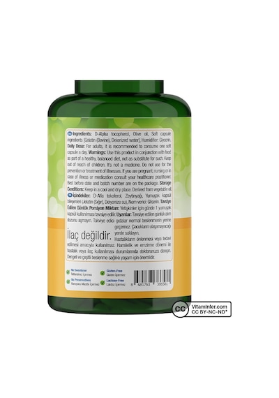 Nature's Supreme Vitamin E 400 IU 60 Kapsül