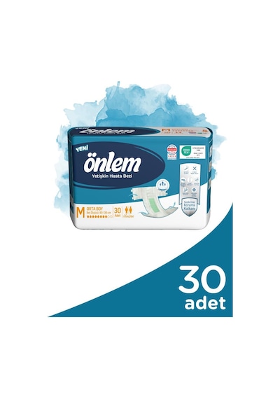 Önlem Hasta Bezi Bel Bantlı Tekstil Yüzey Medium Orta 30 Adet M