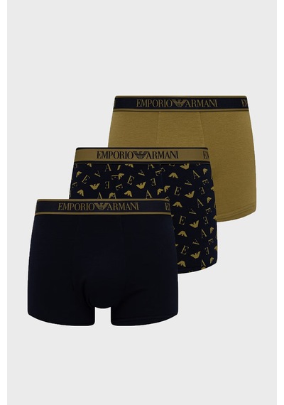 Emporio Armani Logolu 3 Pack Boxer Erkek Boxer Em000259 Af25019 Mb242 Lacivert-yeşil-açık Mavi