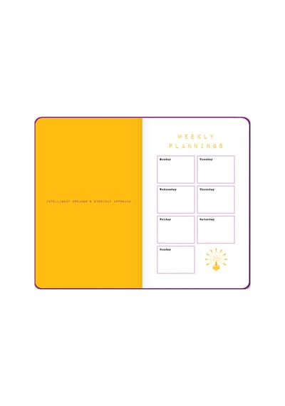 Idea Collector 13x21cm 80 Yaprak Lastikli Planner Planlayıcı Çizgili Mor Not Defteri 60 Gram