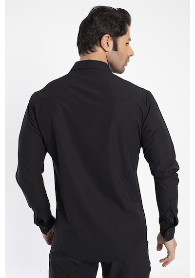 Crozwise Outdoor - Erkek Siyah Spor Gömlek - 7132-10 Siyah