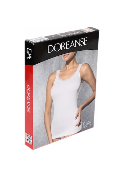Doreanse Kadın Micro Modal Dantelli V Yaka İnce Askılı Atlet 9350 Siyah