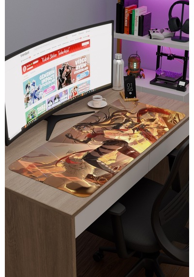 Dehya Genshin Impact Anime Gacha V4 - 90x40 Xxl Gaming Mouse Pad Fare Altlığı