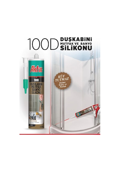 100d Duşkabini, Mutfak Ve Banyo Silikonu, Şeffaf,%100 Silikon, Hızlı Kuruyan, Küf Tutmaz, Su Ge