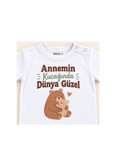 Babylimon Annemin Kucağında Dünya Güzel Beyaz Kısa Kollu Çıtçıtlı Bebek Zıbını Beyaz - Annemin Kucağında Dünya Güzel - 928161950 Beyaz - Annemin Kucağında Dünya Güzel