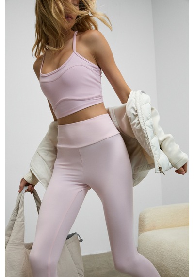 Urban Beat Grovıx Kadın Yumuşak Ve Esnek Dokulu Sırtı Halter Göğüs Pedli Askılı Pembe Spor Sütyeni Pembe