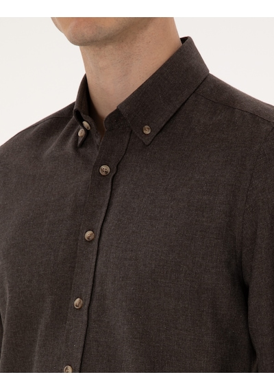 Pierre Cardin Erkek Kahverengi Gömlek Desenli 50316751-vr029 Kahverengi