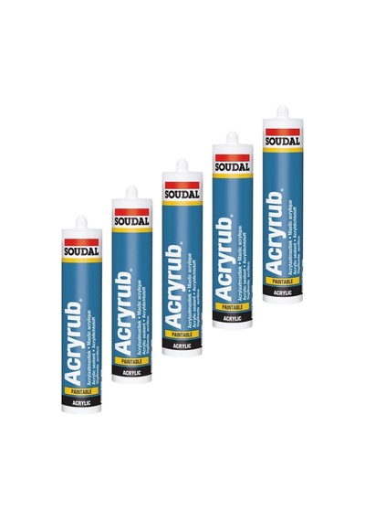 5 Adet Soudal Siyah Mastik Silikonize 500 Gr