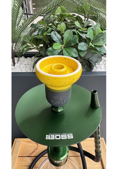 Mr Eds E29 Boss - Gökkuşağı Serisi Nargile Takımı Yeşil Taş Bowls Lüle Dahil 2li Nargile Seti