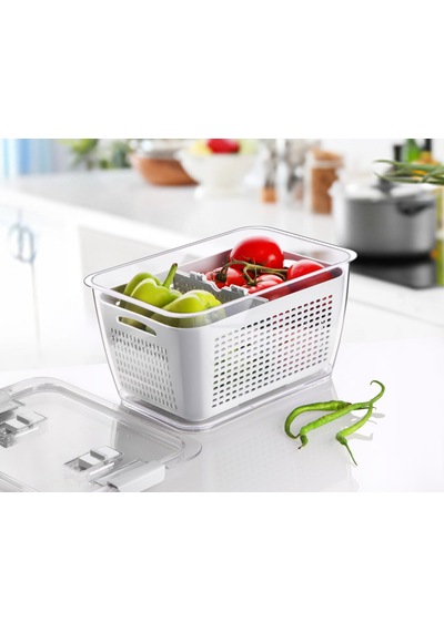 3' Lü 2.50lt-5 Lt - 9 Lt Organizer Sebze Meyve Buzdolabı İçi Düzenleyici Beyaz Ma210-b 1 Adet