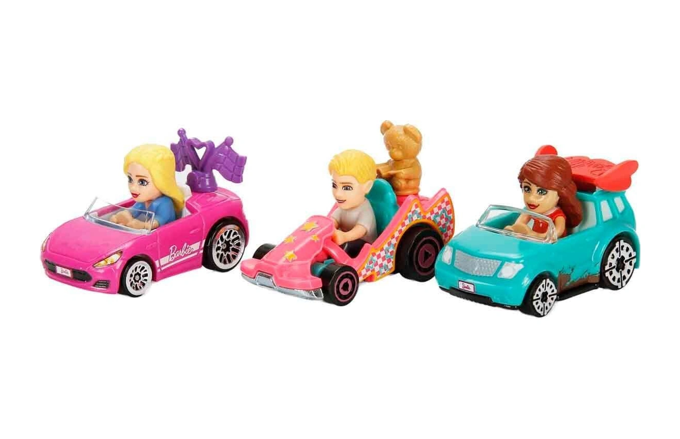 Jdg45 Hot Wheels Racerverse Barbie 3 Lü Araba Seti