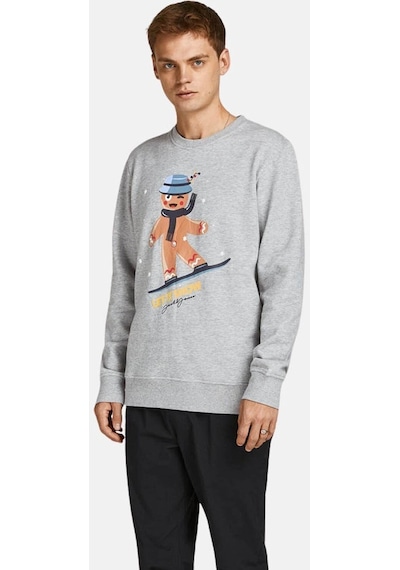 Jack & Jones Jack Jones Erkek Sweatshırt 12198379-mela Gri