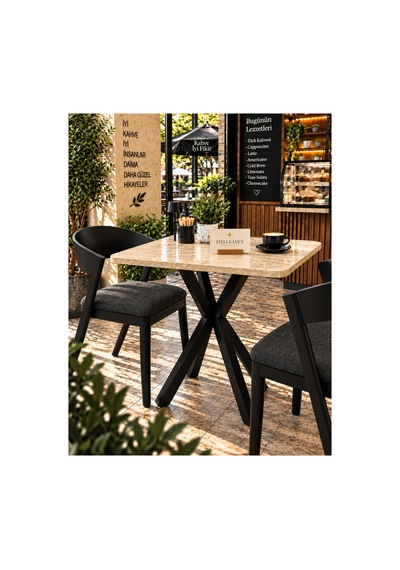 Mutfak Cafe Balkon Bahçe Restoran Yemek Masası 70x70 Siyah Traverten Kare Mermer - Siyah Mermer - Siyah Mutfak Cafe Balkon Bahçe Restoran Yemek Masası 70x70 Siyah Traverten Kare Mermer - Siyah Mermer - Siyah
