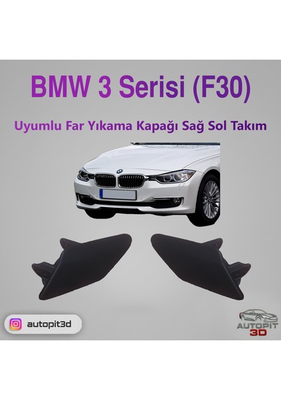 Bmw 3 Serisi F30 2012-2014 Uyumlu Far Yıkama Kapağı Takımı Sağ + Sol
