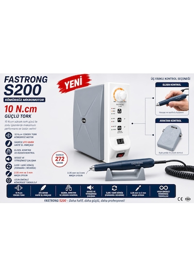 S200 Falcon Yeni 60.000 Devir Arakolu Mikromotor