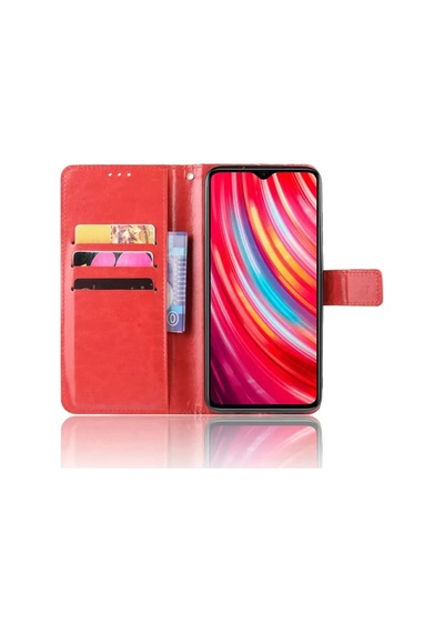 Newface Xiaomi Redmi Note 8 Pro Kılıf Trend S Plus Kapaklı Kılıf - Kırmızı Resimdeki