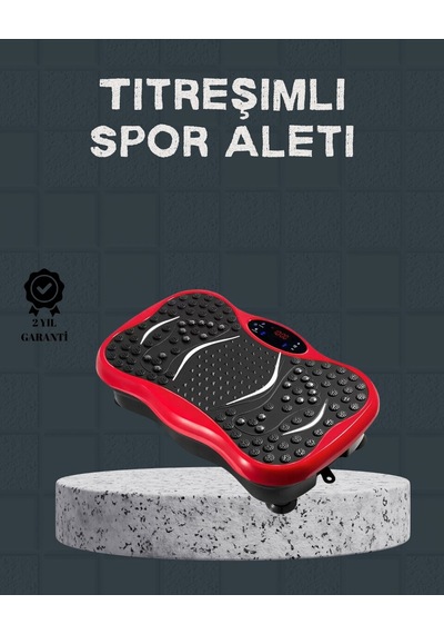 Titreşimli Egzersiz Platformu Evde Spor Ve Kas Aktivasyonu Kırmızı