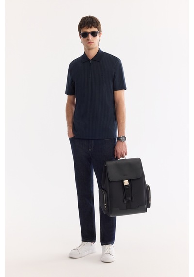 Avva Erkek Lacivert Kıvrılmaz Polo Yaka Fermuarlı %100 Pamuk Regular Fit T-shirt A61y1038 Avva Erkek Lacivert Kıvrılmaz Polo Yaka Fermuarlı %100 Pamuk Regular Fit T-shirt A61y1038