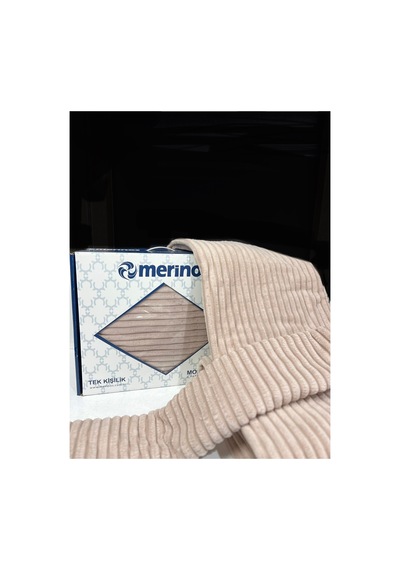 Merinos Merinos Modernline Tek Kişilik Yatık Örtüsü Ekru