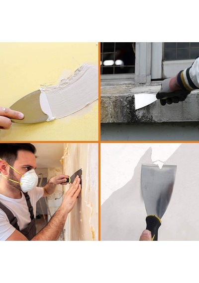 Fiber Saplı Spatula 125 Mm Dayanıklı Metal Uçlu Kazıma Ve Yüzey Düzeltme Spatulası, Ergonomik Sap, Boya Sıva Macun Ve Tamir İşleri İçin
