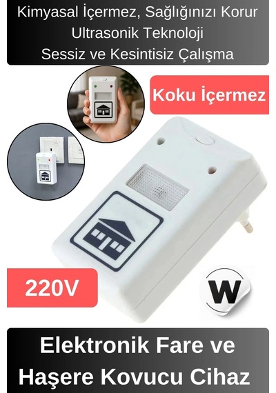 Elektronik Fare Ve Haşere Kovucu Cihaz 220v Koku Duman İçermeyen Premium Seri Kemirgen Uzaklaştırıcı