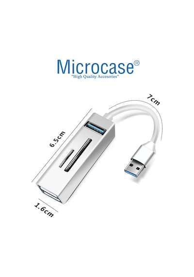 USB 3.0 Çoğaltıcı Hub Kart Okuyuculu 5in1 USB OTG SD/TF - AL3573