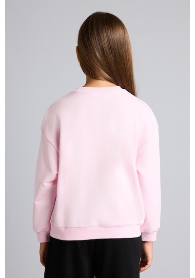 Defacto Relax Fıt Bisiklet Yaka Kalp Desenli Sweatshirt Kız Çocuk I4150a826aupn47 Pembe-pn47