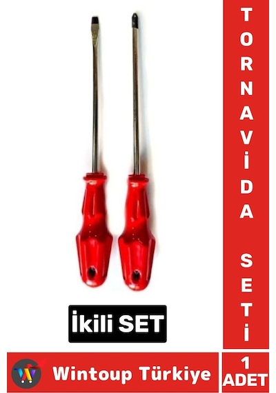 Premium Kompakt Ev Atölye Tamirat Vidalama Düz Yıldız Tornavida İkili Set